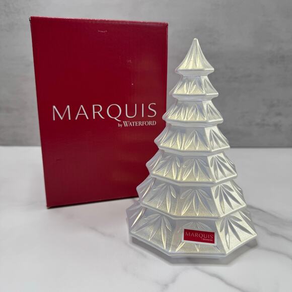 Marquis by Waterford | 6.5" Iridescent White Glass Christmas Tree - Picture 1 of 5
